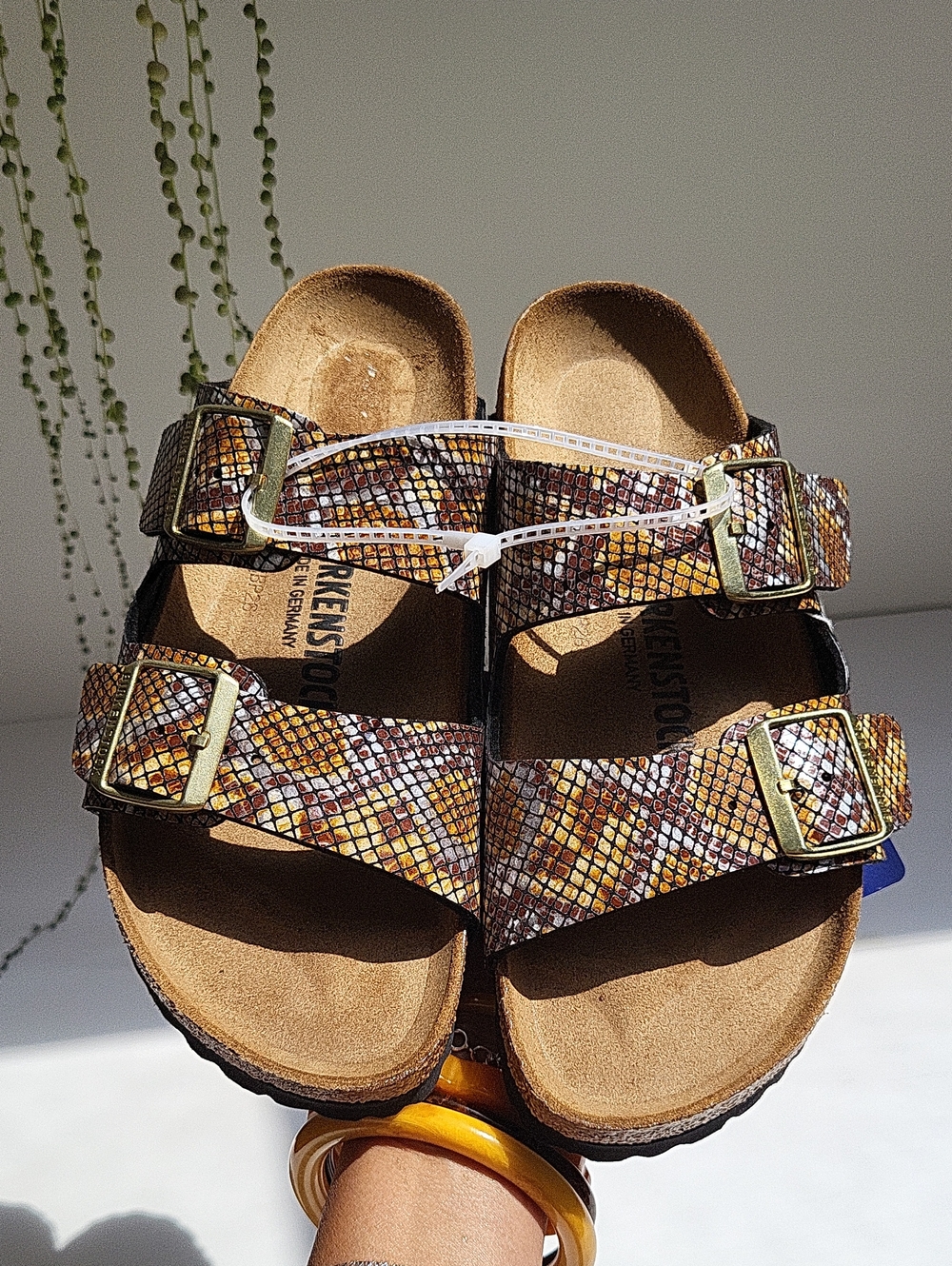Birkenstock Arizona Big Buckle Python Brown Size 8 - Picture 10 of 10